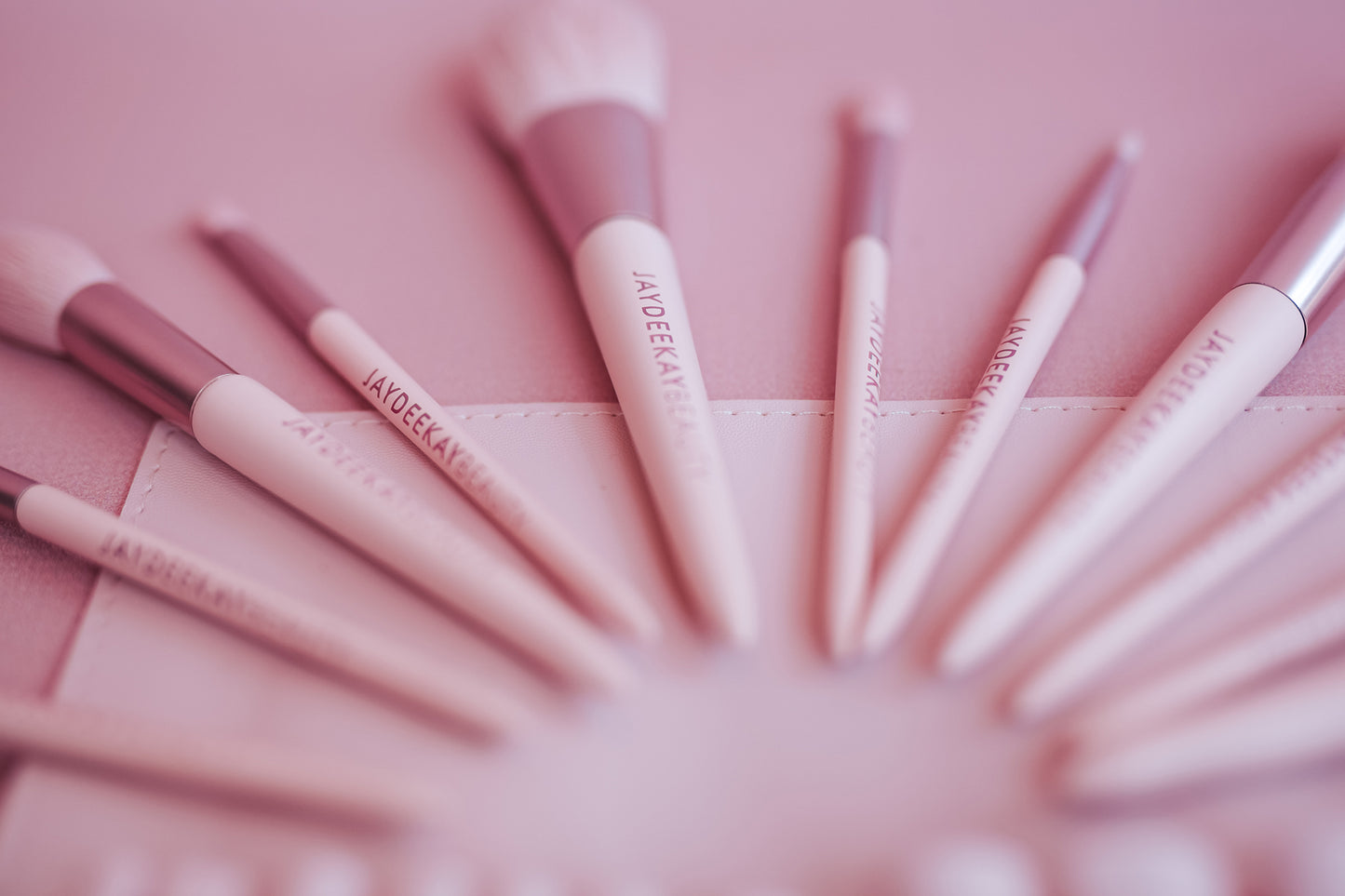 Blush Pink Brush Set with Pink Storage Bag