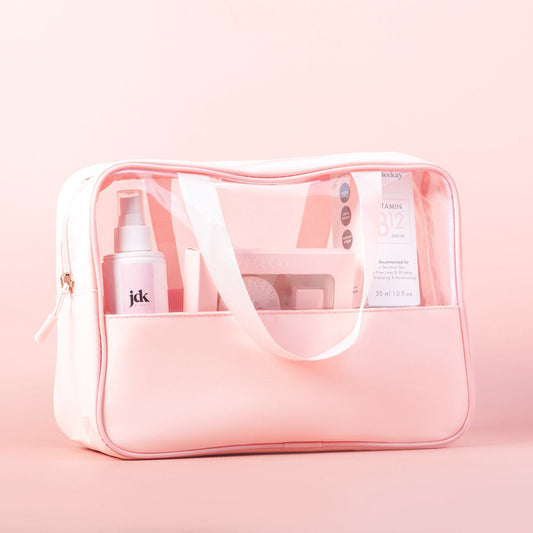 Glow On-the-Go Trio | Pink Travel Vanity Bags