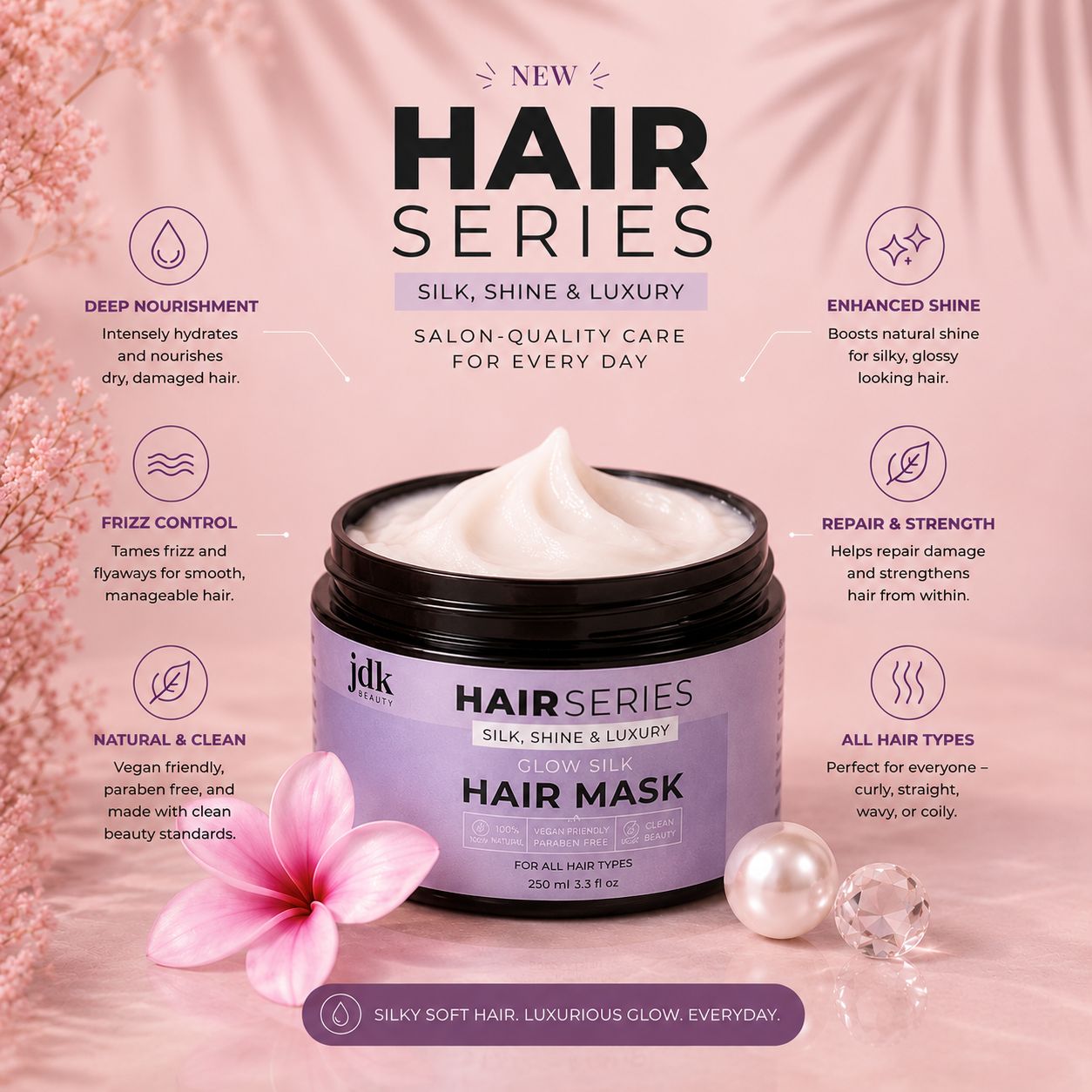 NEW Glow Silk Hair Mask